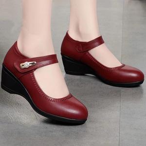 GON22 Mocassins Vintage à Bout Plat pour <span class=keywords><strong>Femme</strong></span>, Personnalisés, Noirs, Petites Chaussures en Cuir, Talon Haut, Semelle Intérieure en PU, Décontractés, Mode Printemps-Automne - Product Image 3