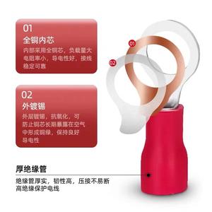 ขั้วต่อสายไฟแบบอัดเย็นชนิด O RV1.24 ขนาด 2/3.5 พร้อมฉนวนสำเร็จรูป ขั้วต่อสายทองแดง ขนาด 2/3.5 พร้อมฉนวนสำเร็จรูป - Product Image 4