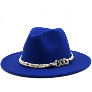 2021 Mode Großhandel Männer Kleid Flache Breite Krempe Fedora Frauen Floppy Wolle Filz Panama Hüte