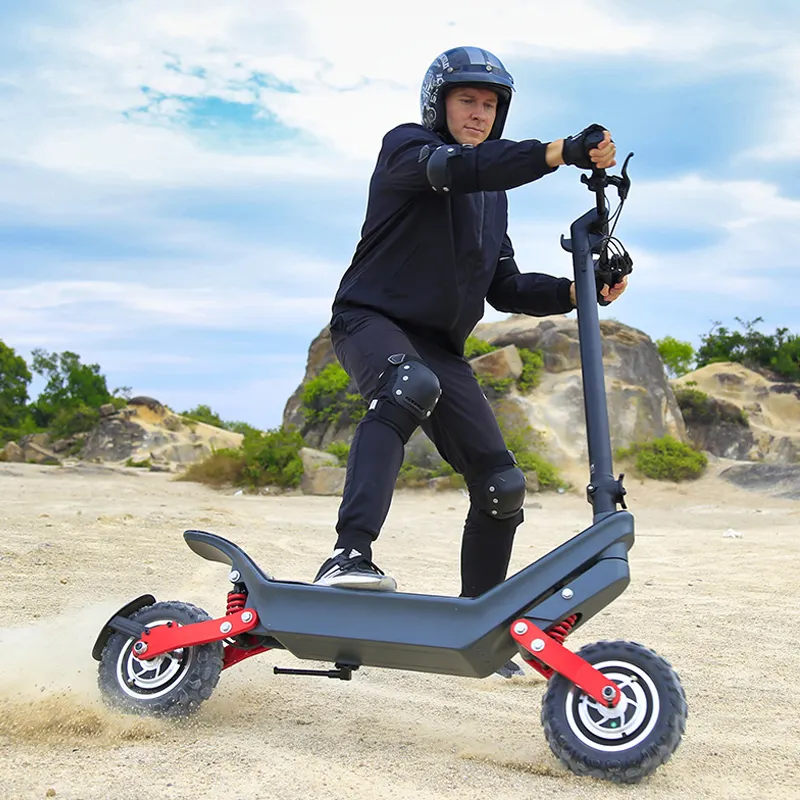 New Design Dual motor e off-road 1200w New 42V18.2A Lithium battery All Terrain Foldable Adult Electric Scooter For Heavy People