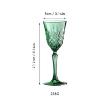 Smaragdgroene vintage wijnglazen, ecologisch duurzaam, geperst glas, set voor bruiloften, Kerstmis, feestdagen en evenementen