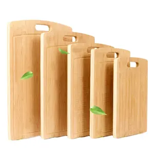 Papan Potong Makanan Bambu Ramah Lingkungan Terlaris Logo Kustom Blok Pemotong Dapur