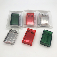 Briquet à rabat en acrylique Transparent haut de gamme logo personnalisé briquet coupe-vent au kérosène