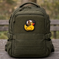 Patch en PVC souple personnalisé en forme de canard jaune, badge animal mignon, style tactique, patch moral auto-agrippant pour sacs, vêtements et équipements