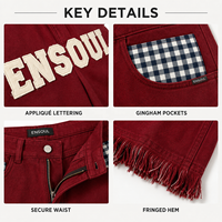 Pantalones Cortos de Mezclilla Premium para Hombre, Marca ODM OEM, Estilo Vintage, con Apliques Bordados, Patchwork, Holgados, Personalizados, de Algodón Transpirable, Cintura Alta