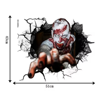 Autocollants de fenêtre d'Halloween, squelette en PVC, autocollants muraux d'Halloween, décorations murales, décorations de fantômes féminins effrayants, autocollants de porte