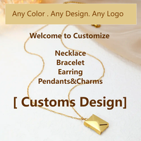 Joyería de Acero Inoxidable Personalizada OEM/ODM de Fábrica, Collar de Cadena con Eslabones Chapados en Oro, Aretes, Anillos, Pulsera con Diseño de Logotipo