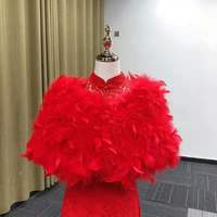 Châle d'hiver en fourrure et plumes d'autruche pour femmes, collection, chaud, personnalisé et élégant, pour banquet, châle à épaule, plume d'autruche