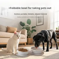 Bol pliable en silicone anti-déversement pour animaux de compagnie - Utilisation intérieure/extérieure/en voyage
