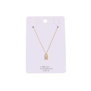 Collana con Ciondolo a Lucchetto in Acciaio Inossidabile, Gioielli di Moda - Product Image 1