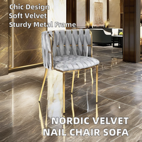 Nordic Leisure Confortable Velours Nail Chaise Canapé Simple Salon Hôtel Meubles Banquet Bar Tissu Dossier Fauteuil