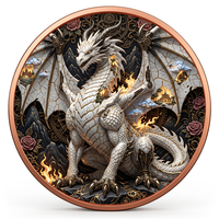 Koin Logam Seni Naga Tembaga Murni 999 Ukuran Besar 5 oz, Relief 3D, Anti UV, Mirip Patung, Koleksi