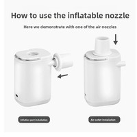 Mini pompe à air multifonctionnelle, gonfleur de matelas/pompe à main portable avec lampe de camping LED et interrupteur à bouton