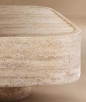 Table basse classique en pierre de marbre naturel sculpté de travertin OEM