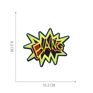 Venta caliente Stock a granel Pow Wow Bam Omg Oops diseño hierro en bordado logotipo personalizado parches para ropa - Product Image 5