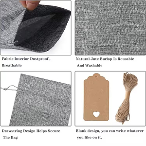 <strong>Wholesale</strong> Custom Printing Logo Christmas Wine Packaging <strong>Tote</strong> Glass Carrier <strong>Bag</strong> <strong>Jute</strong> Drawstring <strong>Bag</strong> for Shopping - Product Image 4