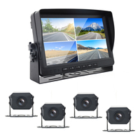 YWX piste RV caravane Bus remorque 9 "Quad 1080p écran partagé pour voiture camion moniteur affichage enregistrement rétroviseur caméra Kit système