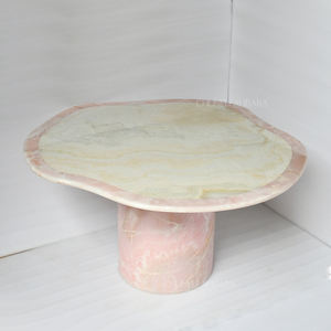 Mesa de Comedor Personalizada de Estilo Escandinavo en Mármol Natural Travertino Jade Ónix Rosa Muebles para Sala de Estar - Product Image 1