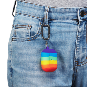 Funda Protectora de Silicona Suave a Prueba de Golpes con Llavero <span class=keywords><strong>para</strong></span> <span class=keywords><strong>Airpods</strong></span> Pro 1 2, Diseño Arcoíris - Product Image 4