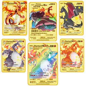Tarjetas Metálicas de <span class=keywords><strong>Anime</strong></span> de Dibujos Animados, Pokémon, en Inglés y <span class=keywords><strong>Español</strong></span>, Tarjetas Metálicas Coleccionables para Jugar - Product Image 4