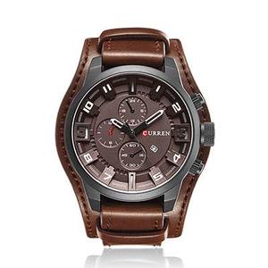 Montres pour hommes, montre-bracelet de Sport en cuir décontracté <span class=keywords><strong>12</strong></span> heures calendrier lumineux Hip Hop montre de luxe relogio montre-bracelet pour hommes 8225 - Product Image 1