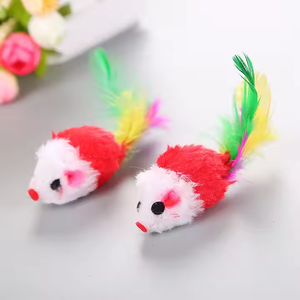 Juguete de gato de ratón de plumas clásico y realista con cola de colores Juguete simple y eficaz para atraer a <span class=keywords><strong>tu</strong></span> gato - Product Image 1