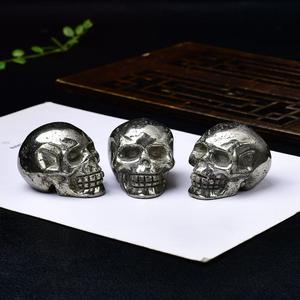 थोक प्राकृतिक क्रिस्टल कच्चे पत्थर की नक्काशीदार पॉलिशिंग स्कल्स शुभंकर होलालीन घर सजावट गहने उपहार - Product Image 2