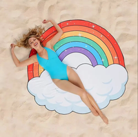 Serviette de plage ronde en microfibre personnalisée de 150 cm – Sans sable, avec pompons, multi-formes, pour yoga et natation – Vente en gros