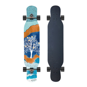 Planche à roulettes longue de style urbain, design tendance, 7 couches de bois d'érable, pour le skate de rue - Product Image 1