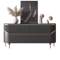 Meuble de rangement de luxe moderne pour hall d'entrée, design minimaliste doré, idéal pour optimiser l'espace du salon, parfait pour les villas.