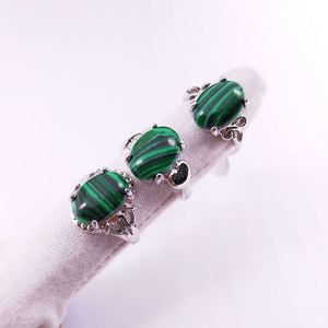 Factory Price <b>Cheap</b> Stone <b>Rings</b> Mixed Styles Green Synthetic Malachite <b>Ring</b> Women Silver Alloy <b>Rings</b> Jewelry Gift Stall Good - Product Image 4