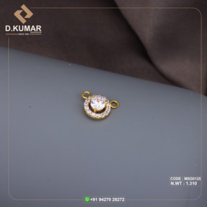 Single Round Zirconia Mangalsutra Pendant <b>Necklace</b> <b>Simple</b> Temperament 22K <b>Gold</b> Collarbone <b>Necklace</b> - Product Image 1