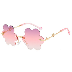 Children's Fashion Sunglasses Six <b>Leaf</b> Clover Rimless UV380 <b>Light</b> Weight Unisex Spring 2024 Outings Parties Gatherings - Product Image 5