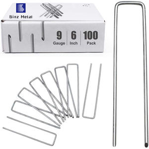 फैक्टरी थोक 6 इंच जस्ती उद्यान स्टेपल यू आकार मैदान कील - Product Image 1