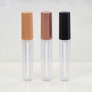 Wholesale 4ml Lip Gloss Tube Black Lip Gloss Tube Unique Empty Lip Gloss Tubes Square Glossy Empty <b>Thin</b> Cosmetic Package - Product Image 3