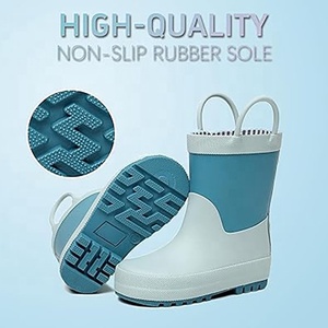 Bottes de <span class=keywords><strong>pluie</strong></span> pour tout-petits personnalisées OEM, fabricant d'usine, imperméables, en caoutchouc naturel, pour enfants, avec poignées et traction, faible MOQ - Product Image 6