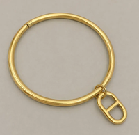 Bracelet jonc minimaliste en acier inoxydable plaqué or 18 carats avec pendentif nez de cochon, cadeau d'anniversaire pour adolescentes et femmes, élégant et tendance pour les fêtes