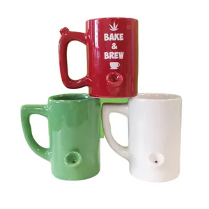 Toptan en iyi cam heykeller-Özel logo tost & kızartma yenilik çay kahve sigara dayanıklı seramik boru kupası toptan