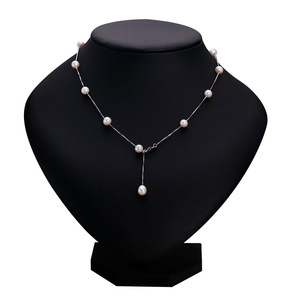Collier en perles de riz d'eau douce avec pendentif tête de léopard en cuivre plaqué or véritable, bijoux élégants, vente en gros à Zhuji - Product Image 5
