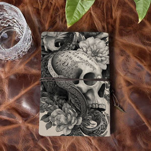 A6 Handcrafted Notebook <span class=keywords><strong>Industry</strong></span> Event Gift Idéal pour les notes de séminaire et l'analyse des concurrents avec Skull Snake Flowers Clock P - Product Image 3