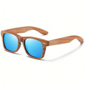 Gafas de Sol Polarizadas de Madera Natural para Hombre y Mujer, Gafas de Sol Cuadradas de Bambú - Product Image 1