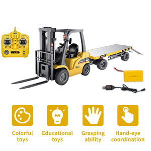 Luckytoys Huina 1576 Xây Dựng Xe Tải Bán Hợp Kim 8H RC Xe Nâng Phẳng Xe Tải 1/10 RC Kỹ Thuật Xe Với <span class=keywords><strong>Trax</strong></span> Slash - Product Image 2