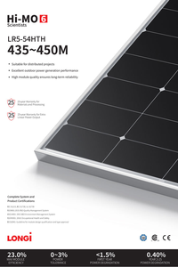 แผงโซลาร์เซลล์แบบ N-Type Half Cell รุ่น Hi-MoX6 LR5-54HTH-435M ประสิทธิภาพเซลล์ 22.5% กำลังไฟ 435 วัตต์ - Product Image 1