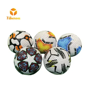 Sport Soccer Balls Match Training Durable Rubber Bladder 12 Panels PU PVC Leather Machine Stitched Official Size 5 Football