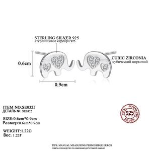 CZCITY Style Coréen Belle Éléphant Boucles <span class=keywords><strong>D</strong></span>'oreilles pour Les Femmes 925 En <span class=keywords><strong>Argent</strong></span> Sterling Boucles <span class=keywords><strong>D</strong></span>'oreilles Stud Nouvelle Mode - Product Image 2