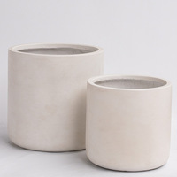 Pots de plantes modernes en ciment D33-D42, ronds, pour l'intérieur et l'extérieur, pour la décoration de jardin et de maison
