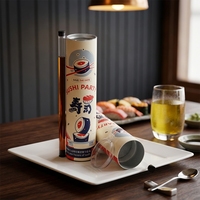 Contenant à sushi Push Pop en papier kraft, tube cylindrique, emballage alimentaire écologique et biodégradable, revêtement en film PET, aseptique