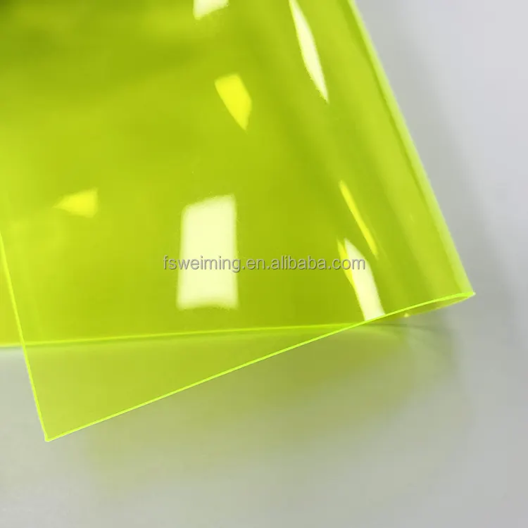 Film PVC Warna Transparan Neon Kuning Kustom untuk Sepatu dan Tas Fesyen