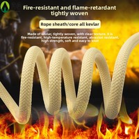 Offre Spéciale 1mm Jaune Aramide Fibre Tressé Corde Haute Résistance Ignifuge Ignifuge Résistant À La Chaleur Anti-UV Emballage