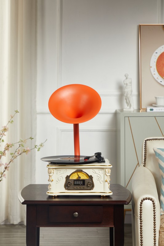 Factory MINI supply Classic Wooden Radio Gramophone Luxury Retro Vinyl Phonograph Record Player